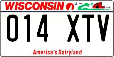 WI license plate 014XTV