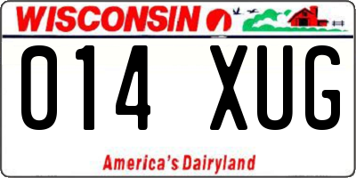 WI license plate 014XUG