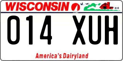 WI license plate 014XUH