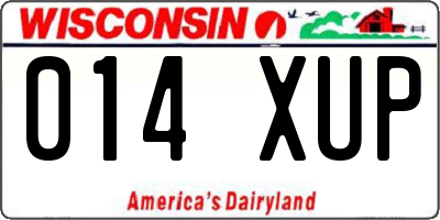 WI license plate 014XUP