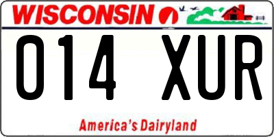 WI license plate 014XUR
