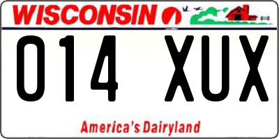 WI license plate 014XUX