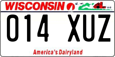 WI license plate 014XUZ