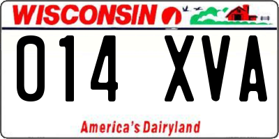 WI license plate 014XVA