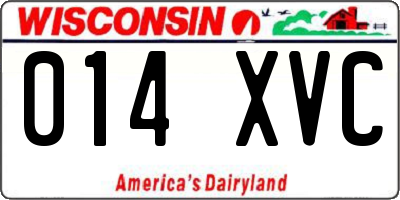 WI license plate 014XVC