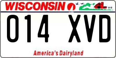 WI license plate 014XVD