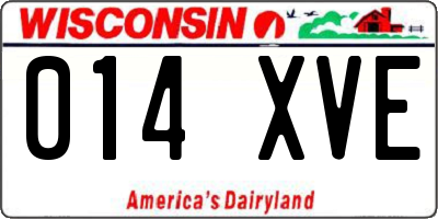 WI license plate 014XVE