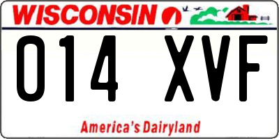 WI license plate 014XVF
