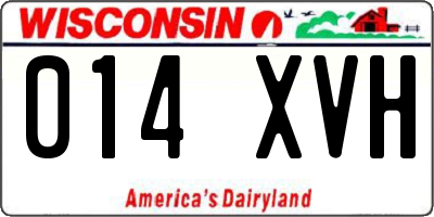WI license plate 014XVH