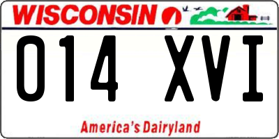 WI license plate 014XVI