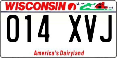 WI license plate 014XVJ