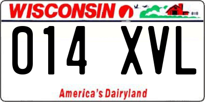 WI license plate 014XVL