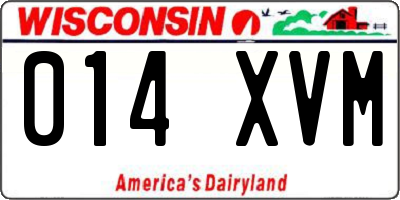 WI license plate 014XVM