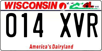 WI license plate 014XVR