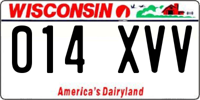 WI license plate 014XVV