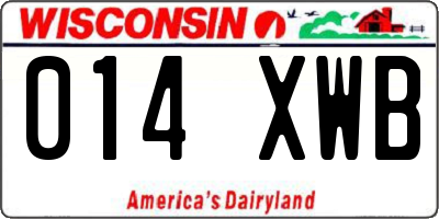 WI license plate 014XWB