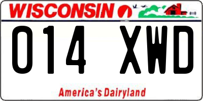 WI license plate 014XWD