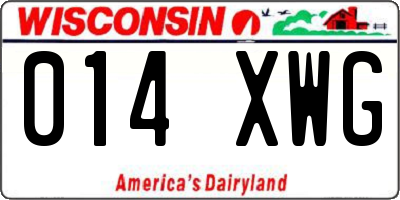 WI license plate 014XWG