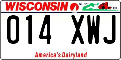 WI license plate 014XWJ