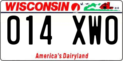 WI license plate 014XWO
