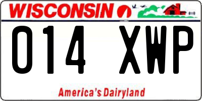 WI license plate 014XWP