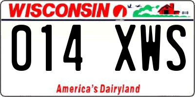 WI license plate 014XWS