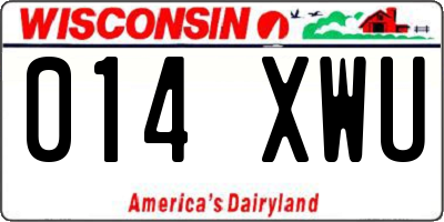 WI license plate 014XWU