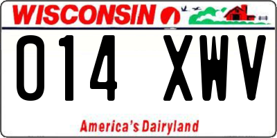 WI license plate 014XWV
