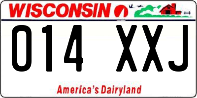 WI license plate 014XXJ
