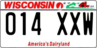 WI license plate 014XXW