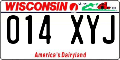 WI license plate 014XYJ