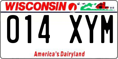 WI license plate 014XYM