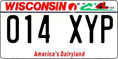 WI license plate 014XYP