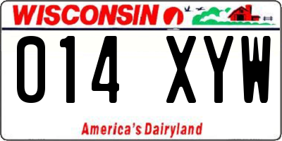 WI license plate 014XYW