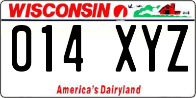 WI license plate 014XYZ