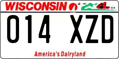 WI license plate 014XZD