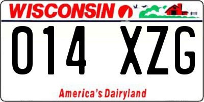 WI license plate 014XZG