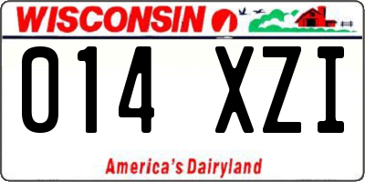 WI license plate 014XZI