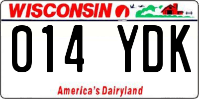 WI license plate 014YDK