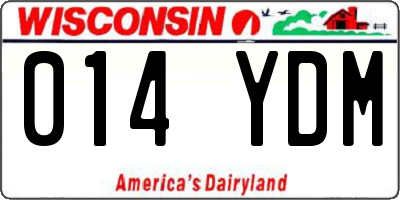 WI license plate 014YDM