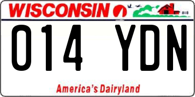 WI license plate 014YDN
