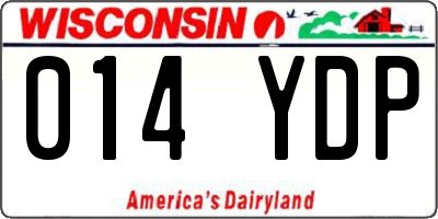 WI license plate 014YDP