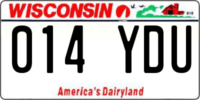 WI license plate 014YDU