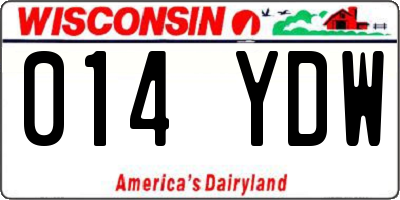 WI license plate 014YDW