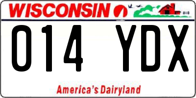 WI license plate 014YDX