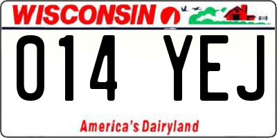 WI license plate 014YEJ