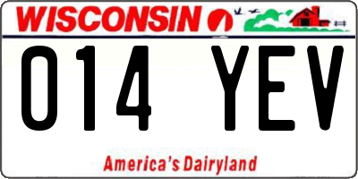 WI license plate 014YEV