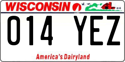 WI license plate 014YEZ