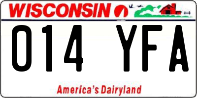 WI license plate 014YFA