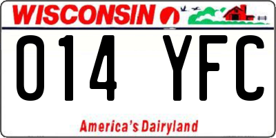WI license plate 014YFC